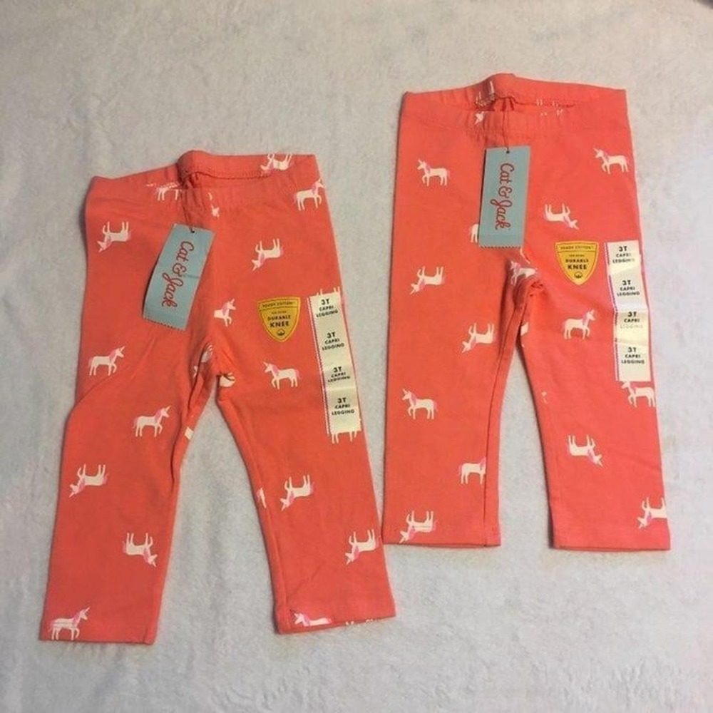 NWT Girls‎ Capri Leggings Bundle 3T – 2‑Pack Unicorn Print Pants